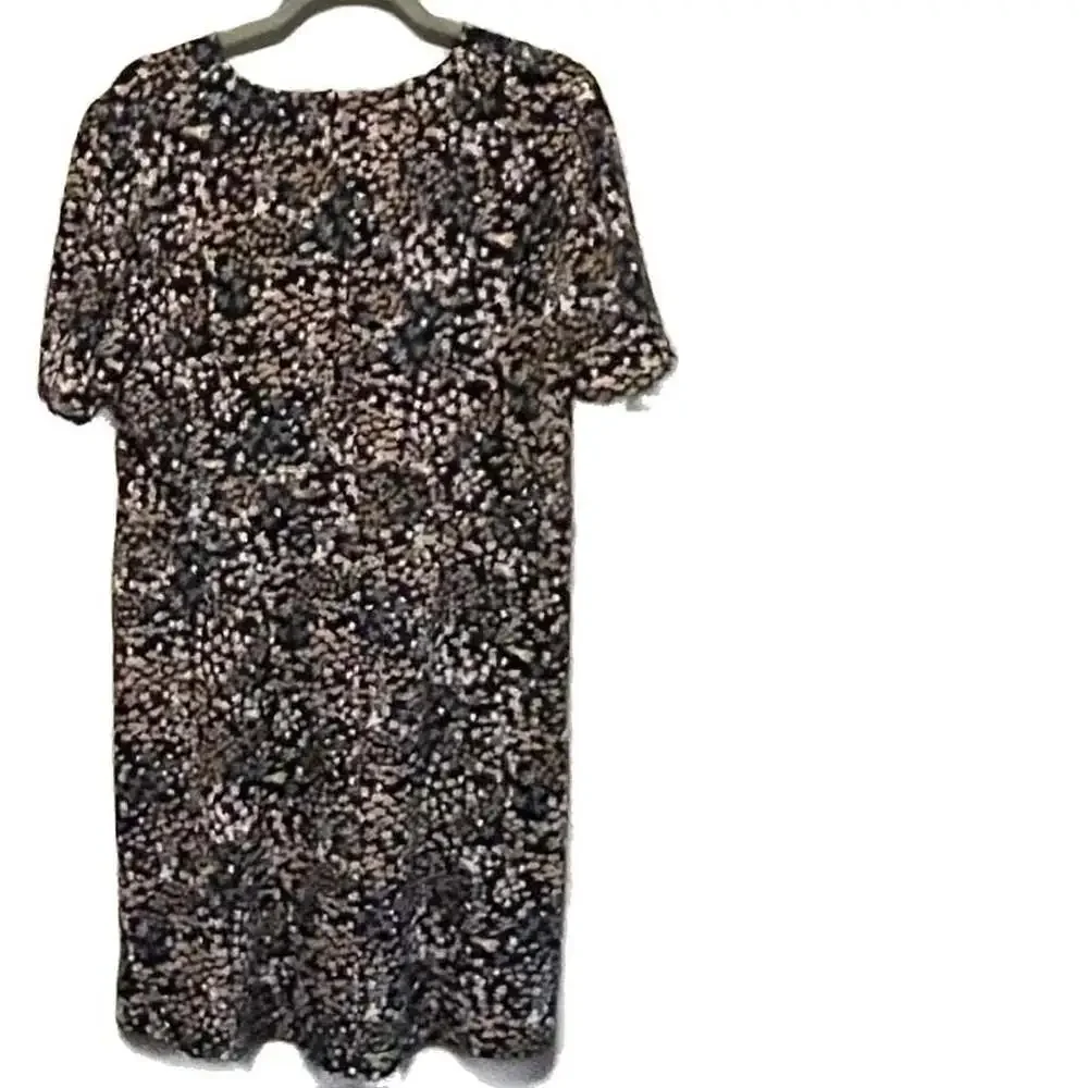 MICHAEL Michael Kors Sz.XL, Floral Print Textured‎ Knit V neck Shift Dress EUC